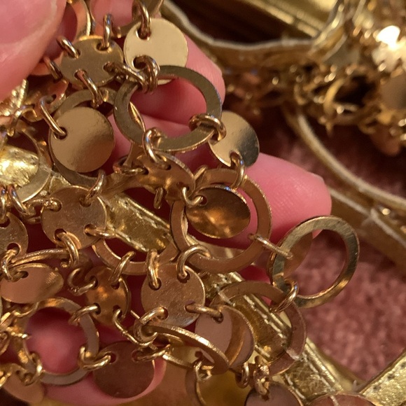 Colin Stewart Gold Ring Embellished Flat Sandals 🔴 - Picture 13 of 13